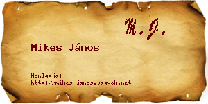 Mikes János névjegykártya